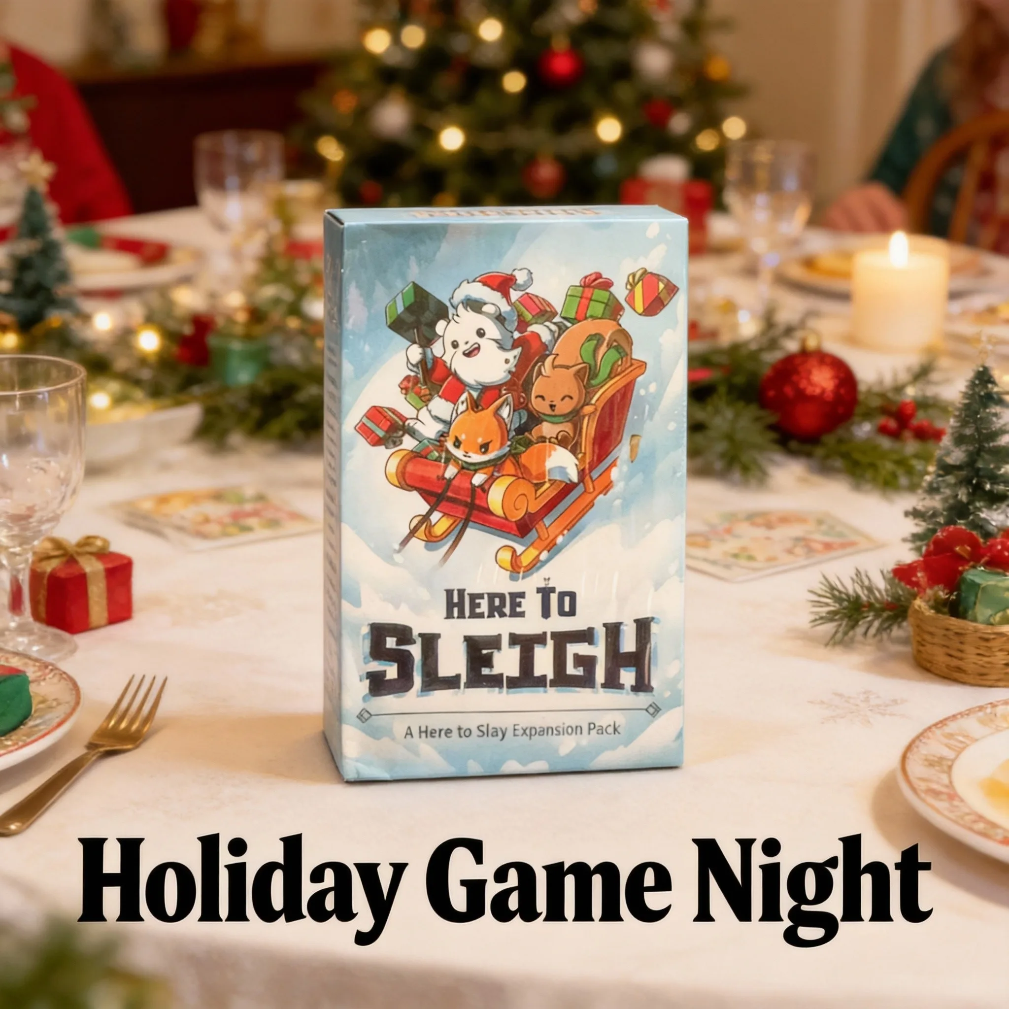 

HERE TO SLEIGH - Праздничный дополнительный набор для игры Here to Slay, карточная игра для веселых вечеринок — английская версия