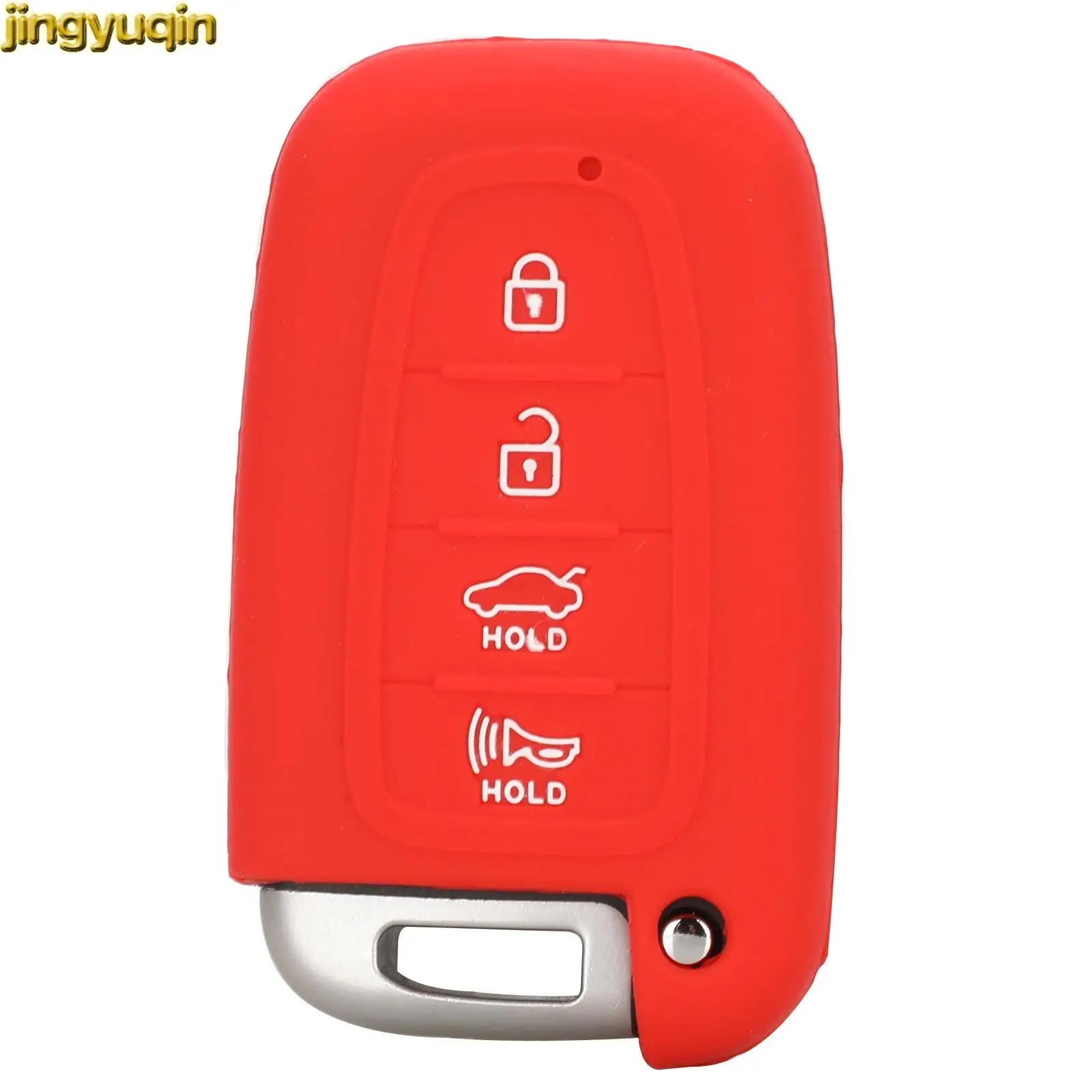 Jingyuqin 3/4 Buttons Silicone Car Key Case Cover For Hyundai Solaris HB20 Veloster SR IX35 Accent Elantra i30 Kia Smart Holder