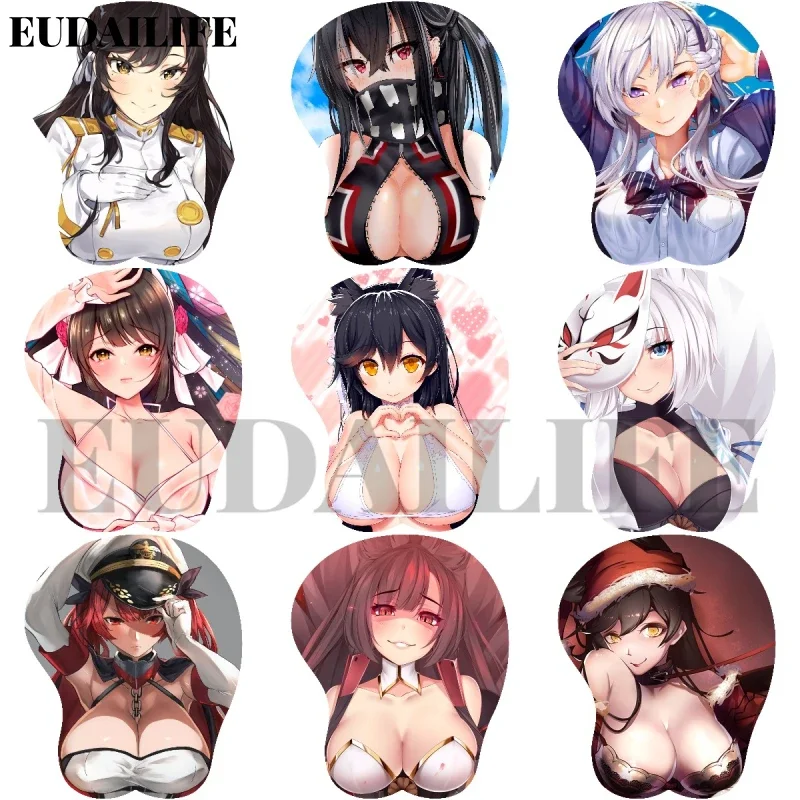 

Azur Lane 3D коврик для мыши Amagi Belfast Honolulu Takao подставка для рук подставка для запястий коврик для мыши силиконовый Oppai мягкий коврик для мыши офисная работа