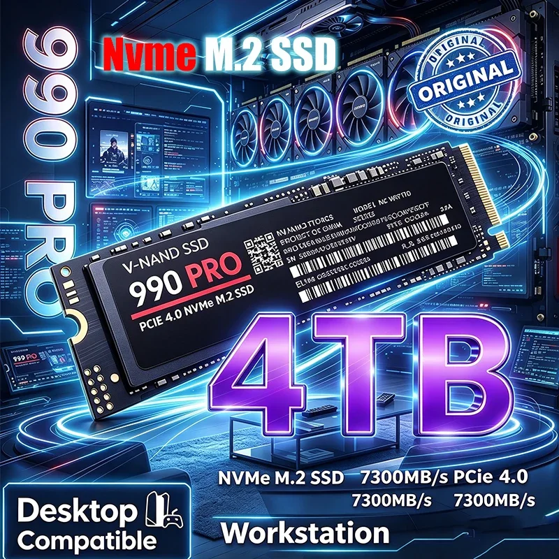 990 PRO M.2 2280 NVMe SSD PCIe Gen4 High Speed Solid State Drive 2TB 4TB Internal Storage For Laptop Desktop Computer