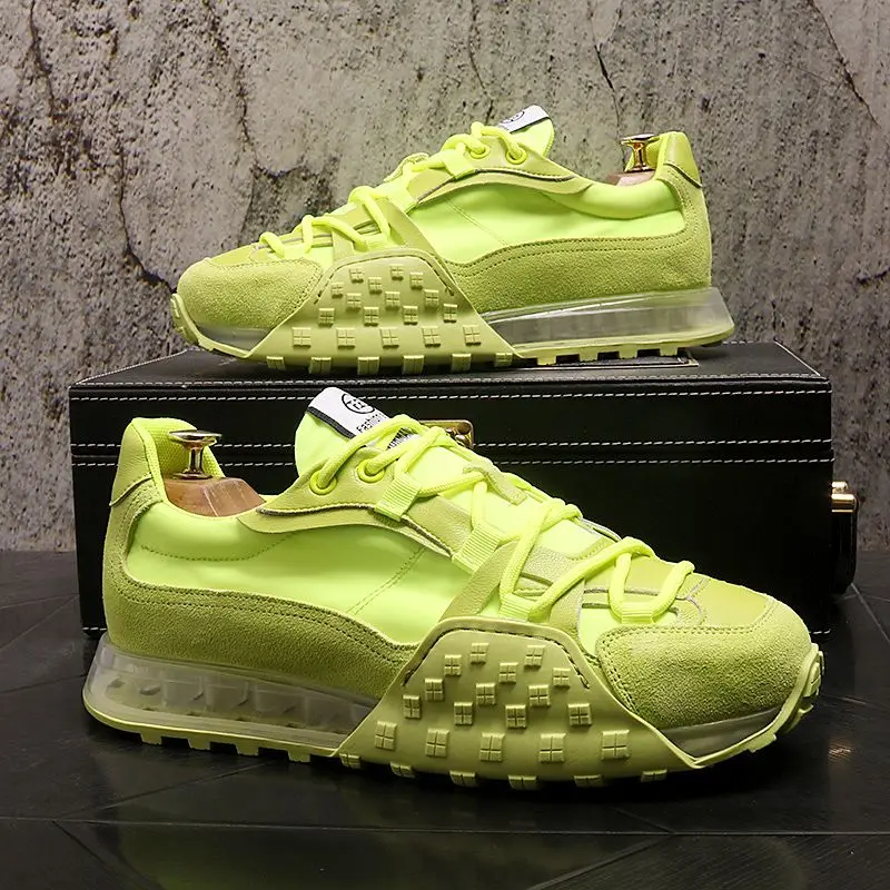 

2025 Stylish Spring Men's Air Cushion White Sneakers Breathable Casual Sports Dad Shoes