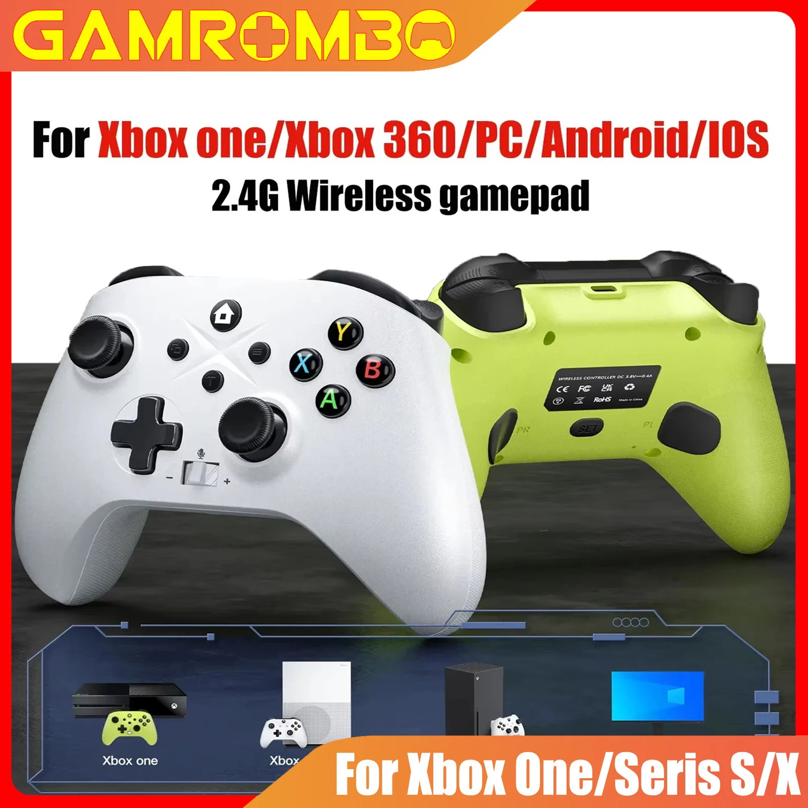 وحدة تحكم ألعاب GAMROMBO لـ XBOX ONE/SERIES S/X/PC Gaming 2.4G عصا تحكم لاسلكية للتحكم عن بعد تدعم Windows 7/8/10 #1