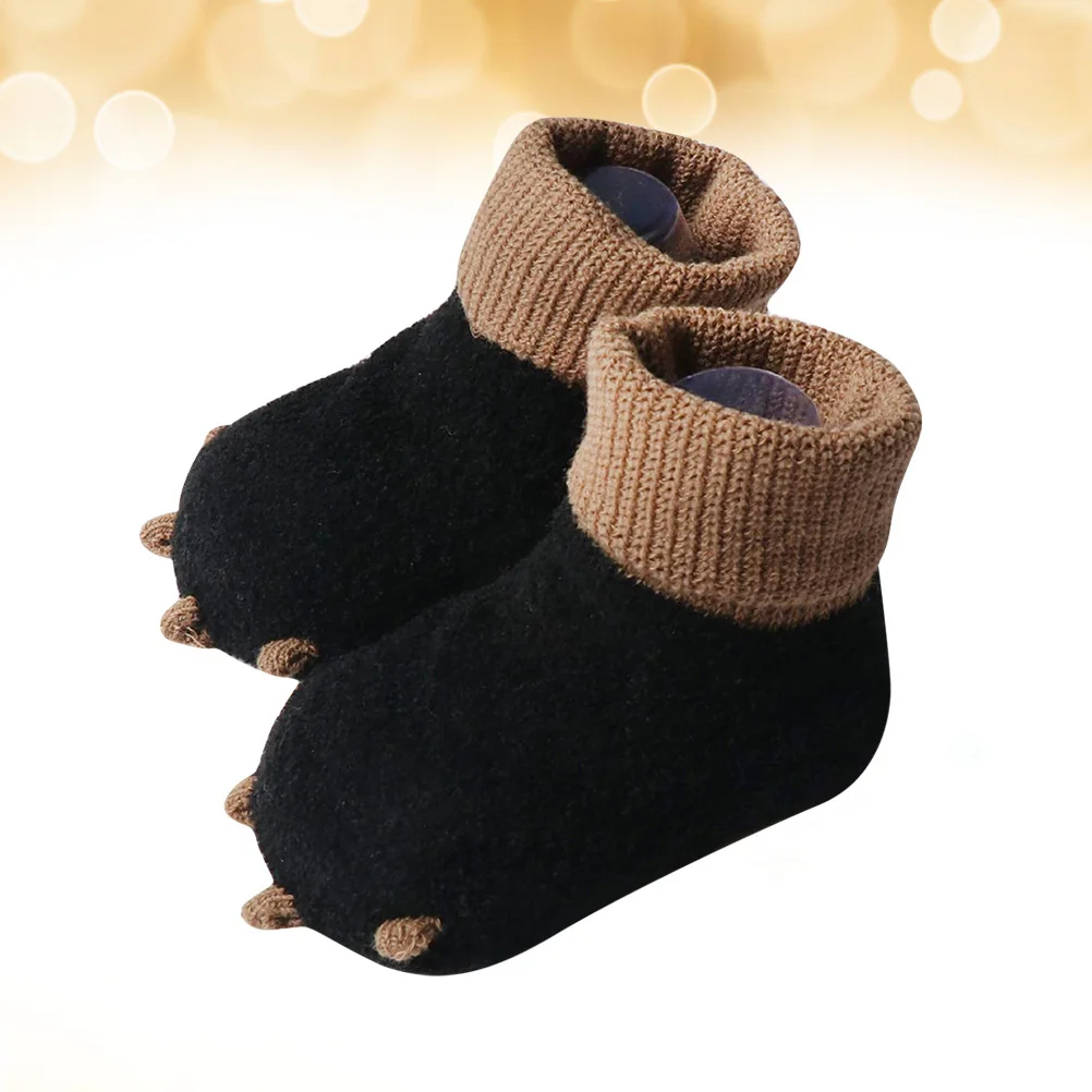 

1Pair Baby Warm Socks Premium Material Infant Winter Shoes Non Slip Durable Comfortable Stockings for Toddlers