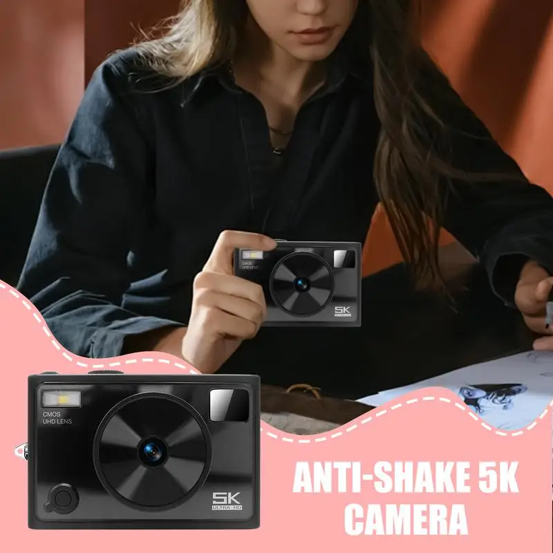 

Travel Digital Camera 5K Digital Camera For Travel Professional Photo-Taking Tool Anti-Shake 2.8-Inch IPS Screen Photography