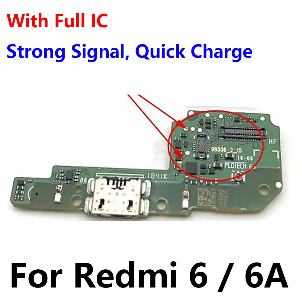 Puerto de carga para Xiaomi Redmi 3, 3S, 4X, 4 Pro, 5, 5A, 6, 6A, conector de cargador USB, placa de micrófono PCB, Cable de cinta flexible, nuevo