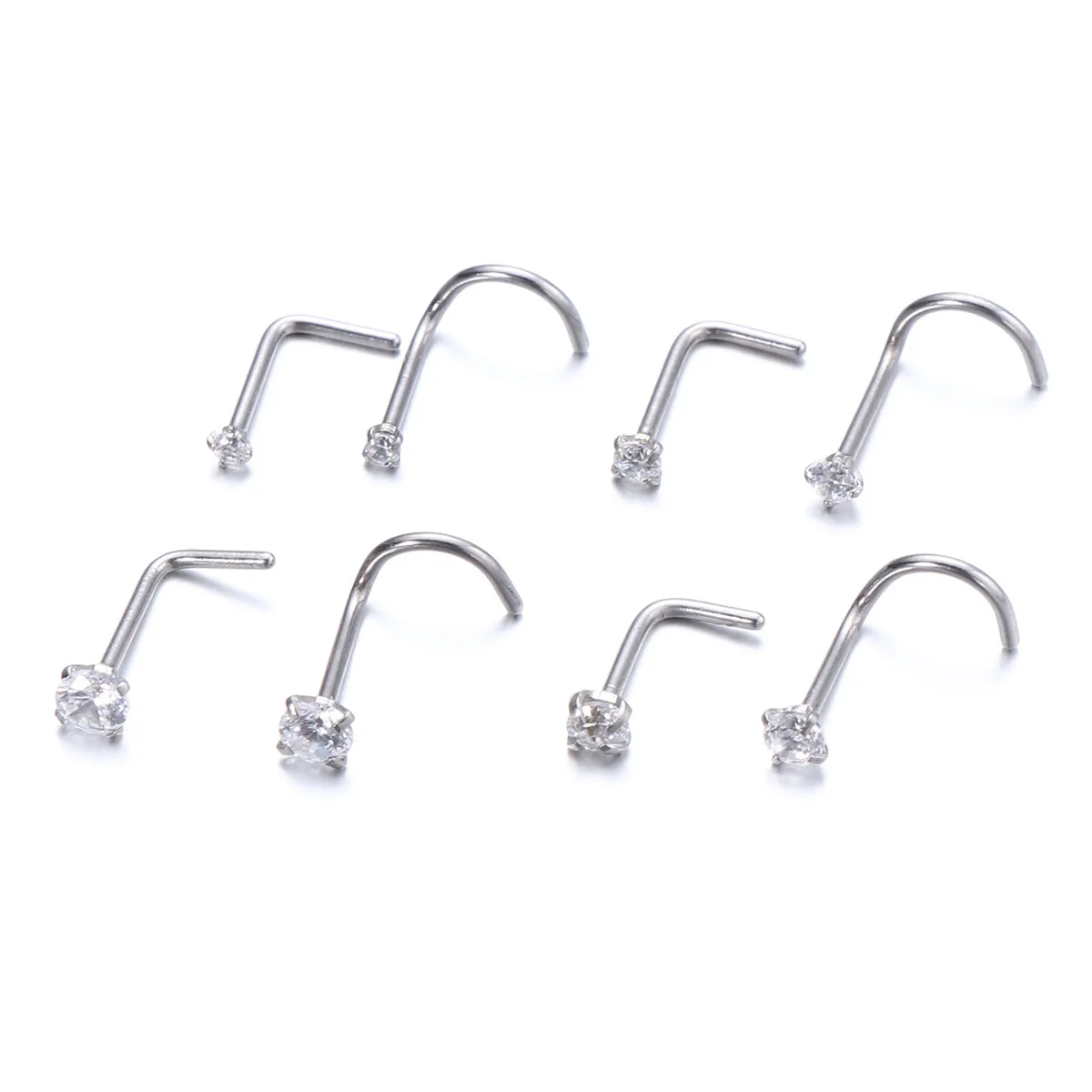 

Nose Straight Stainless Steel Rhinestone With Septum Jewelry Piercing