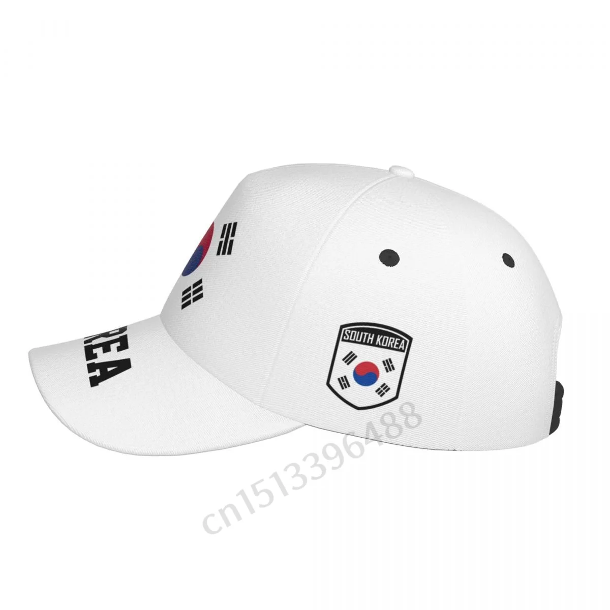 South Korea Flag 3D Soccer Hats Sun Baseball Cap Breathable Adjustable Men Women Outdoor Fishing Hat