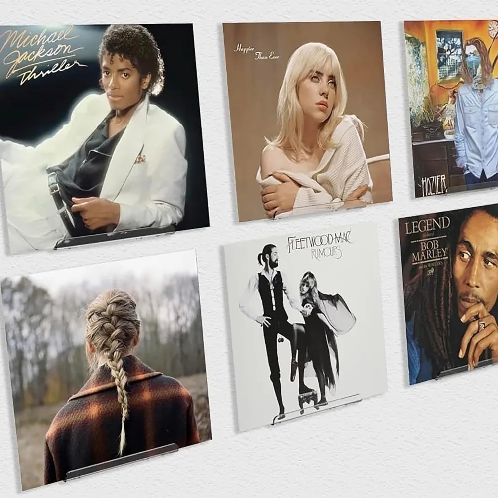 Vinyl Record Shelf Wall Mount 8Pack,7 Inch Acrylic Record Shelf,Record Wall Display, Vinyl Record Holder CD Rack,8 Pack(Clear)