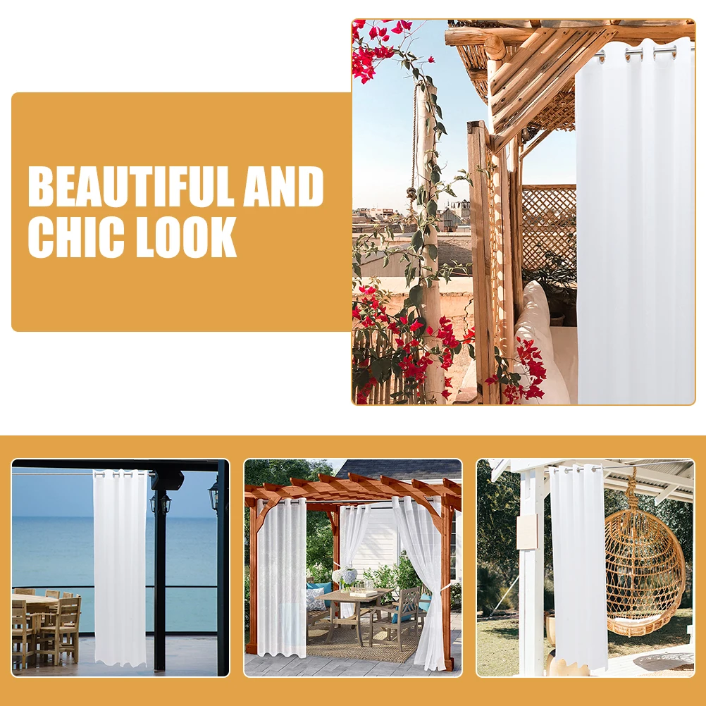 

2Pcs Waterproof Outdoor Curtains Textured Polyester Privacy Curtains for Balcony Patio Garden Window Window Curtain