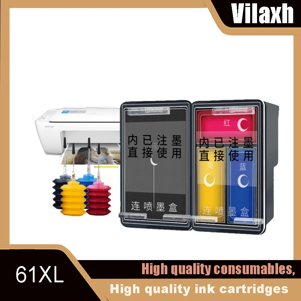 Vilaxh 61XL Ink Cartridge for HP61 for HP 61 XL Envy 4500 4502 5530 Deskjet 1050 2050 3050 3054 3000 1000 Printer