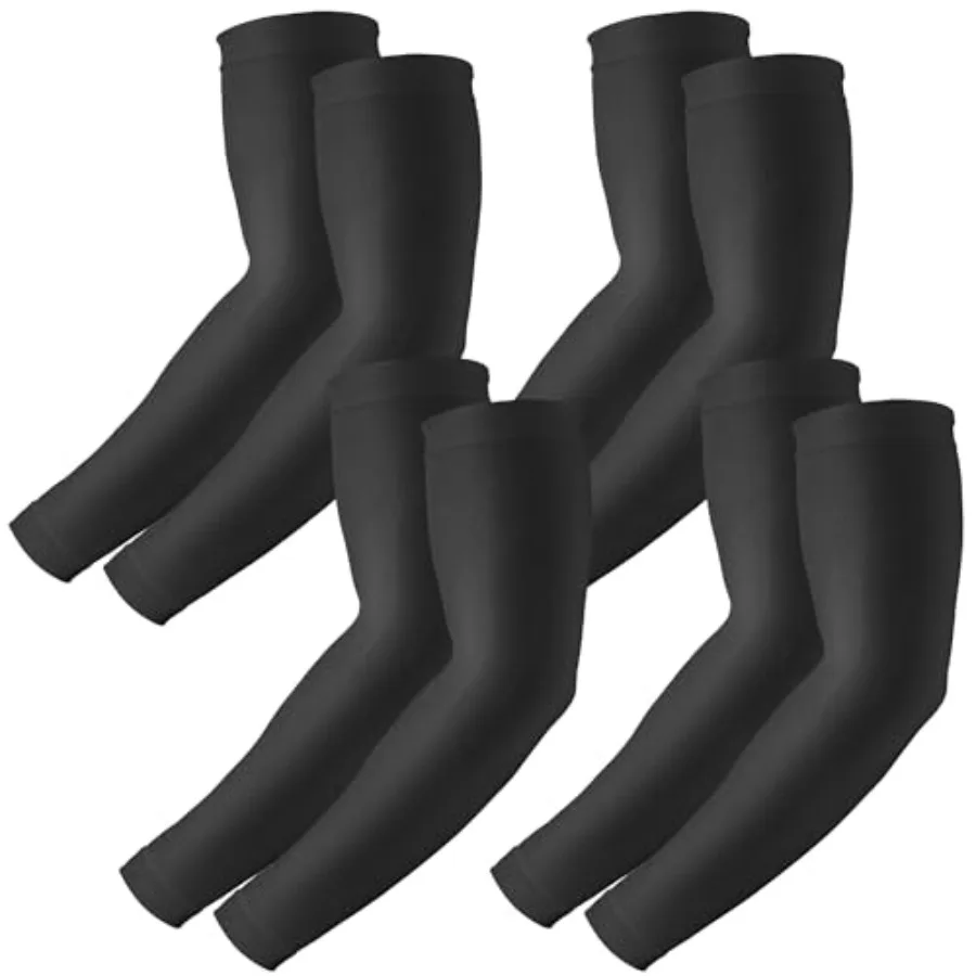 

4 Pairs UV Sun Protection Arm Sleeves for Men Women, Compression Cooling Sun Sleeves - Sports - Workouts - Tattoo Cover