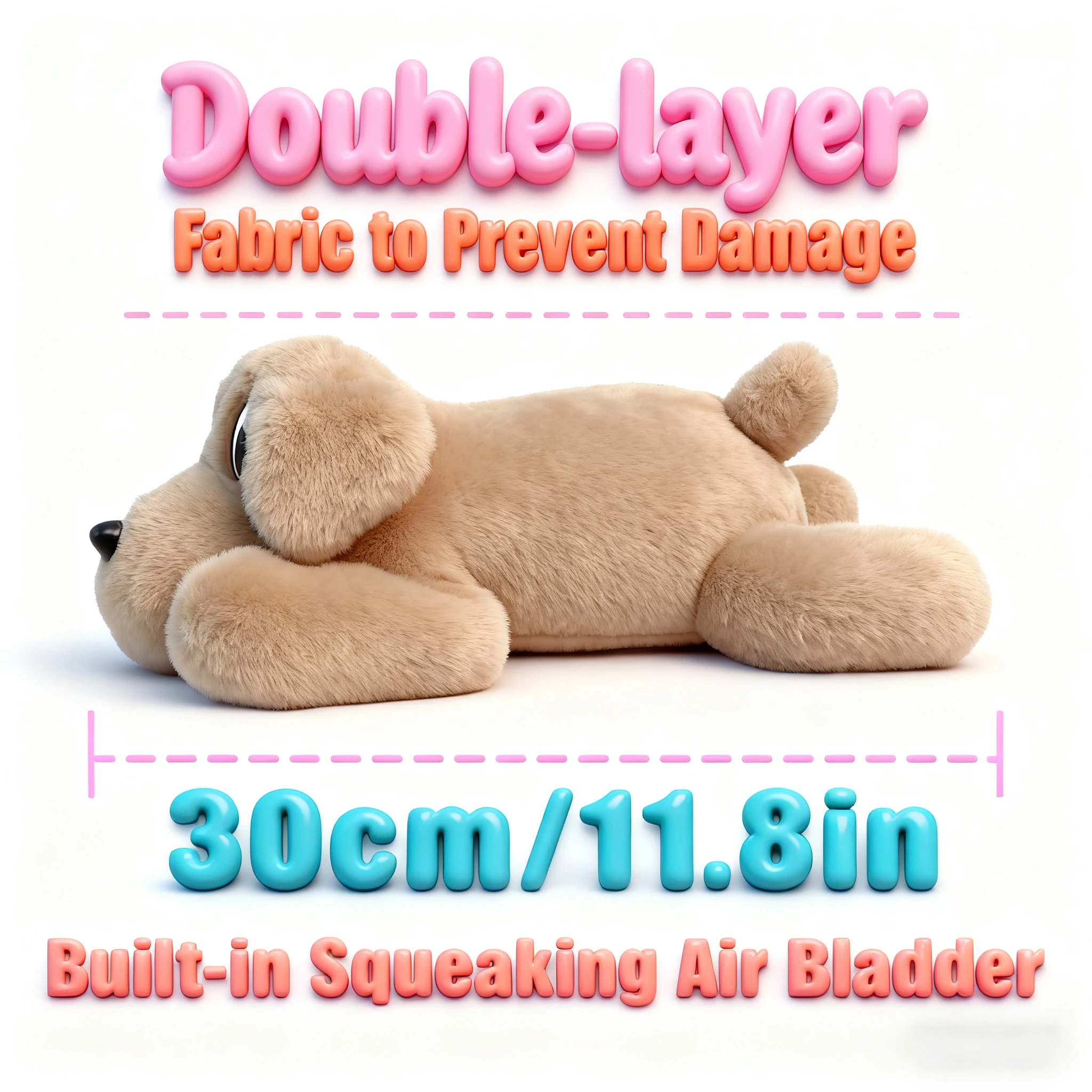 Interactive Bite Resistant Plush Dog Toy, Realistic Companion Pet Toy, Soft Comfortable Stuffed Toy for Small Medium Large Dogs view 6
