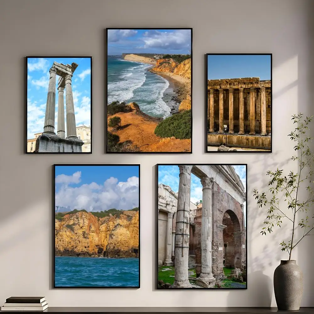 Le Pont du Gard Colosseum in Rome Poster Perfect Sticker Self Adhesive for Office Home Theater Wall Art Decor Fancy Gift