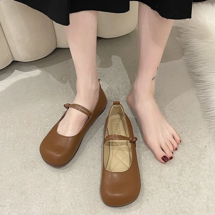 Designer Autumn Women Mary Jane Shoes  New Fashion Round Toe Ladies Comfort Soft Sole Flats Women's Comfort Ballerinas Shoes view 6