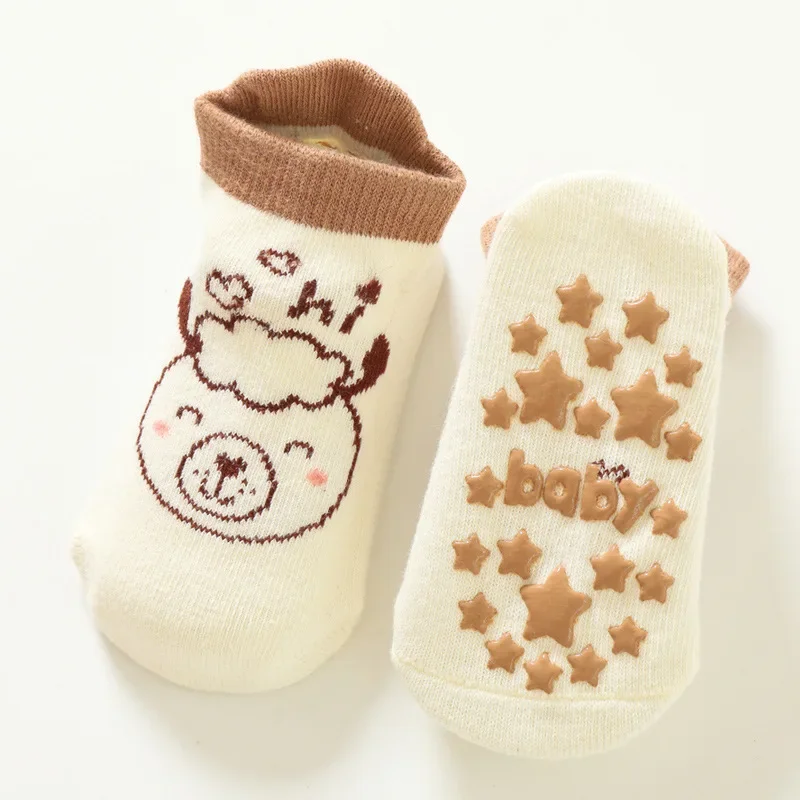 Baby Floor Socks Korea\'s New Animal Spring and Autumn Winter Cartoon Trend Glue Non-slip 0-2 Years Old Boys and Girls Boat Socks