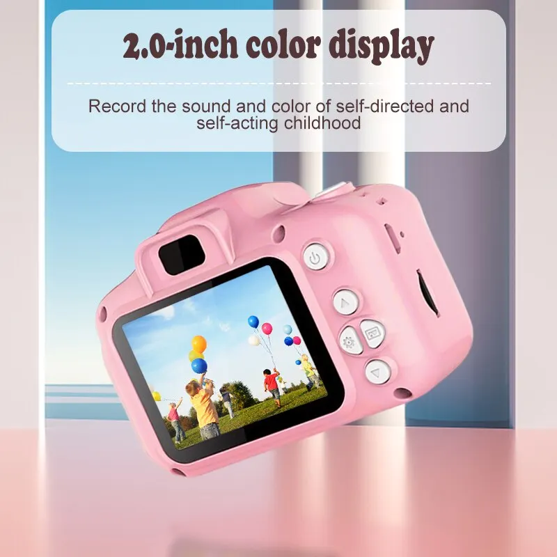 Mini Crianças Brinquedos Câmera Digital, Sessão Fotográfica, Vídeo HD 1080P, Crianças, Presentes do Bebê, Tela 2.0 ", Enviar Cartão de 32GB TF