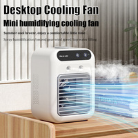 USB Rechargeable Mini Air Conditioner Fan Portable Cooling Fan with 2000mAh Battery Air Circulator Humidifier - for Home Office