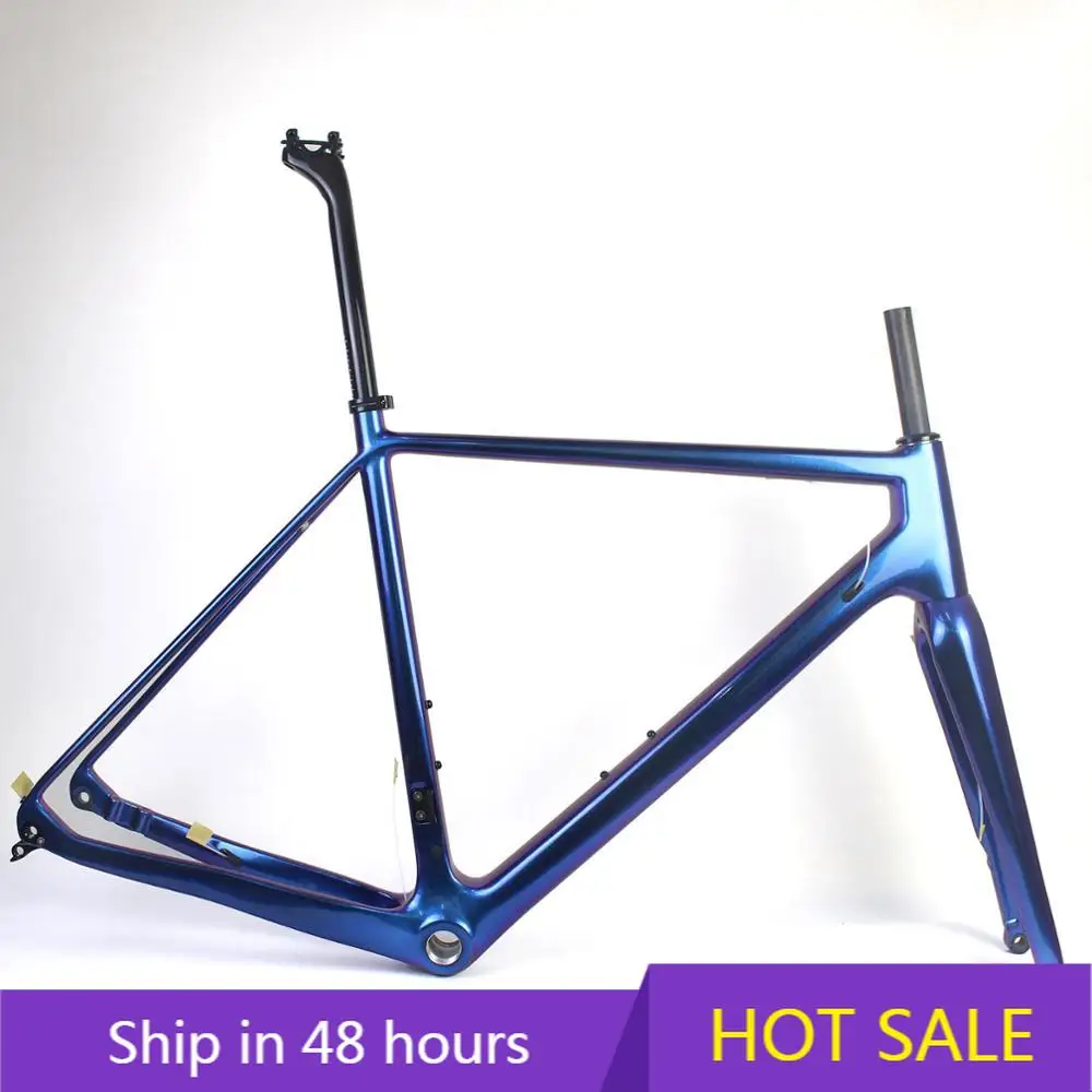 

YTYIN New Color Carbon Gravel Bike Frame Bike Frame Thru Axle 142*12 Disc Brake Cyclocross Gravel Carbon Bicycle Frame