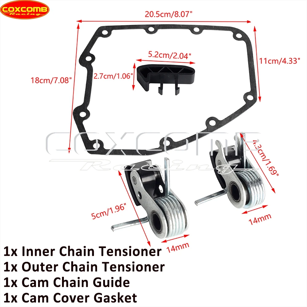 Outer Inner Chain Tensioner For Harley Street Glide Dyna Low Rider Softail Fat Bob Motorcycle Twin Cam Chain Guide Cover Gasket