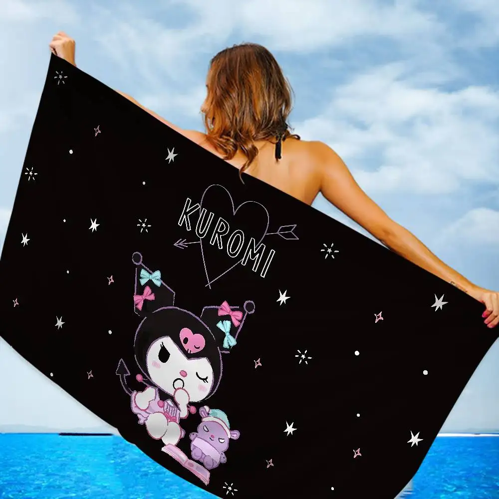 K-Kuromi Beach Towel Colorful Bath Towels For Girl Microfibe