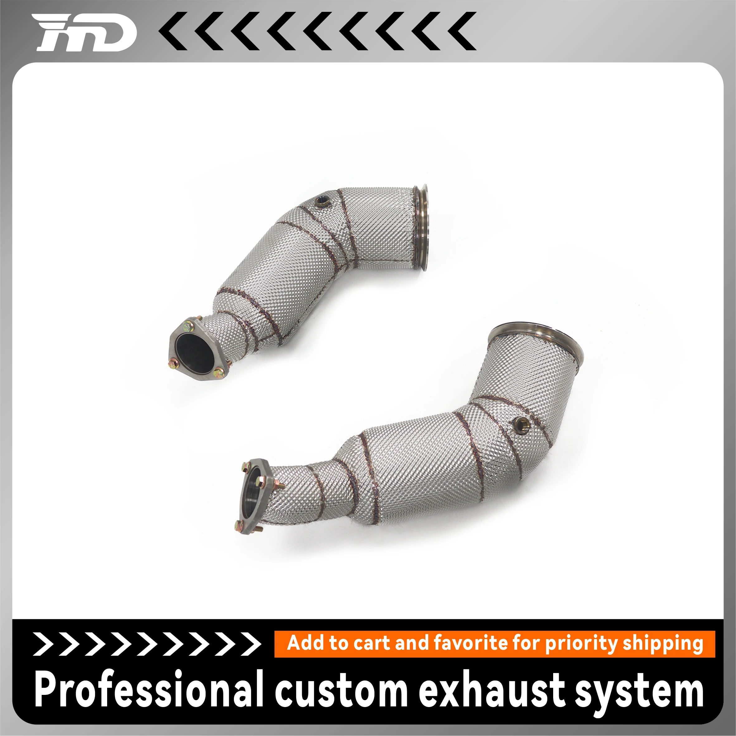 

HMD Exhaust System Stainless Steel Performance Downpipe for Audi RS6 RS7 C8 4.0T With Heat Shield Pipe Non OPF Version