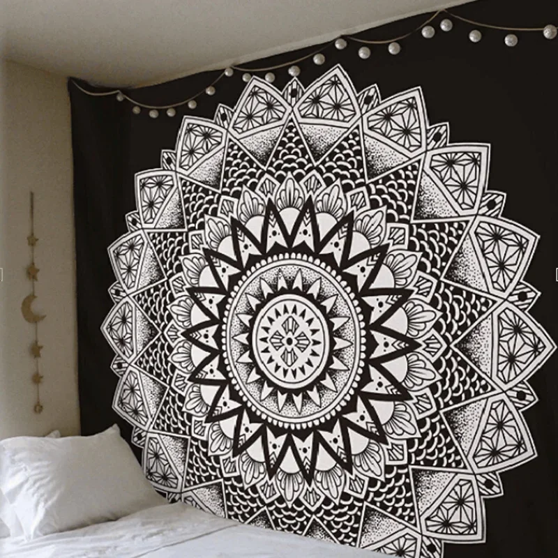 150cm Mandala Print Tapestry Wall Hanging Carpet Throw Yoga Beach Mat Blanket Large Sleeping Pad Wall Art Tapestry Decorations
