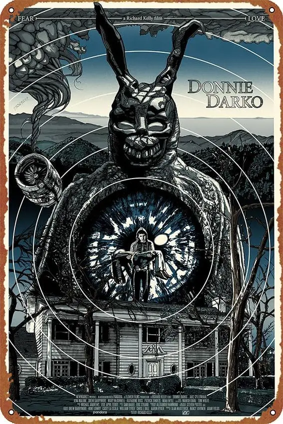 Donnie Darko Movie Poster Poster Metal Sign for Cafe Bar Pub Office Garage Home Wall Decor Gift Vintage Tin Sign 12 X 8 inch