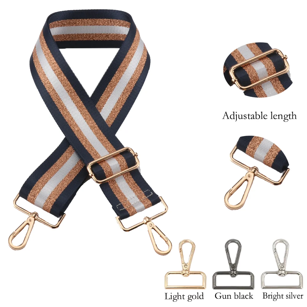 5CM Diy Single Shoulder Everything Goes With Black And Crossbody Strap Adjustable Strap  Bag Strap Striped All-In-One Bag Strap