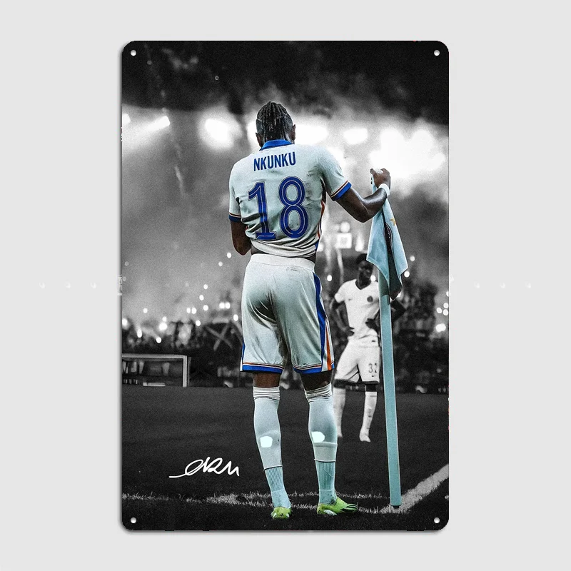 Christopher Nkunku Football Player Poster Metal Sign Room Decor Custom Bedroom Indoor Home Wall Decor Posters Room Decoration