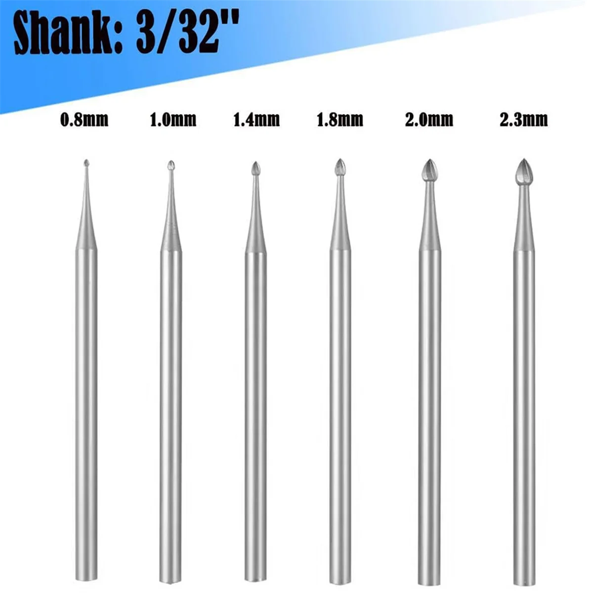 

AB02 6 Pcs Jewelry Bud Burr - 3/32inch Shank Lapidary Making Tools Bud Burs Jewelry Engraving Bits for Rotary Tools