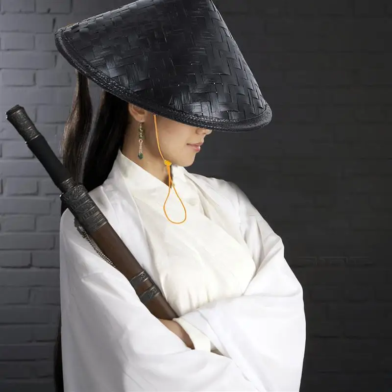 Hat Samurai Straw Ninja Chinese Cosplay Japanese Rice Asian Bamboo Conical Hats Party Farmer Cone Decor Cap Decorative