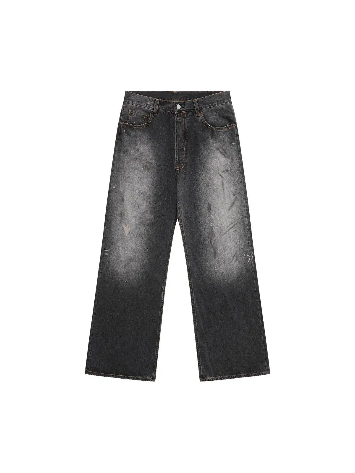 

AC 25SS black gray 2021M washed old graffiti ink loose casual jeans