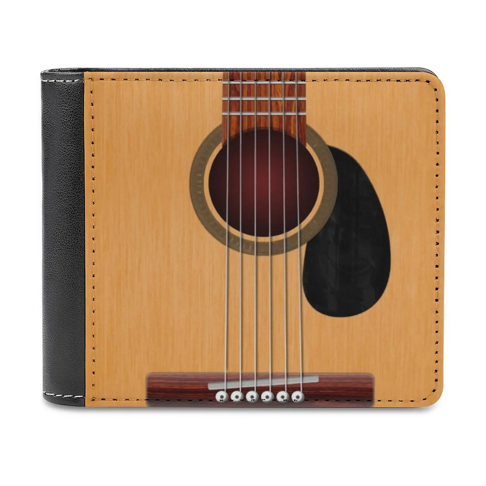 Acoustic Guitar Men's Wallet Purses Wallets New Design Dollar Price Top Men Leather Wallet Guitar Guitarist Music Country