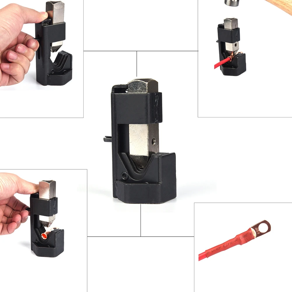 

4pcs Hammer Type Lug Crimper Tool Cable Terminal Crimp Ring Copper Wire Connector For Solar Auto Electrical Household