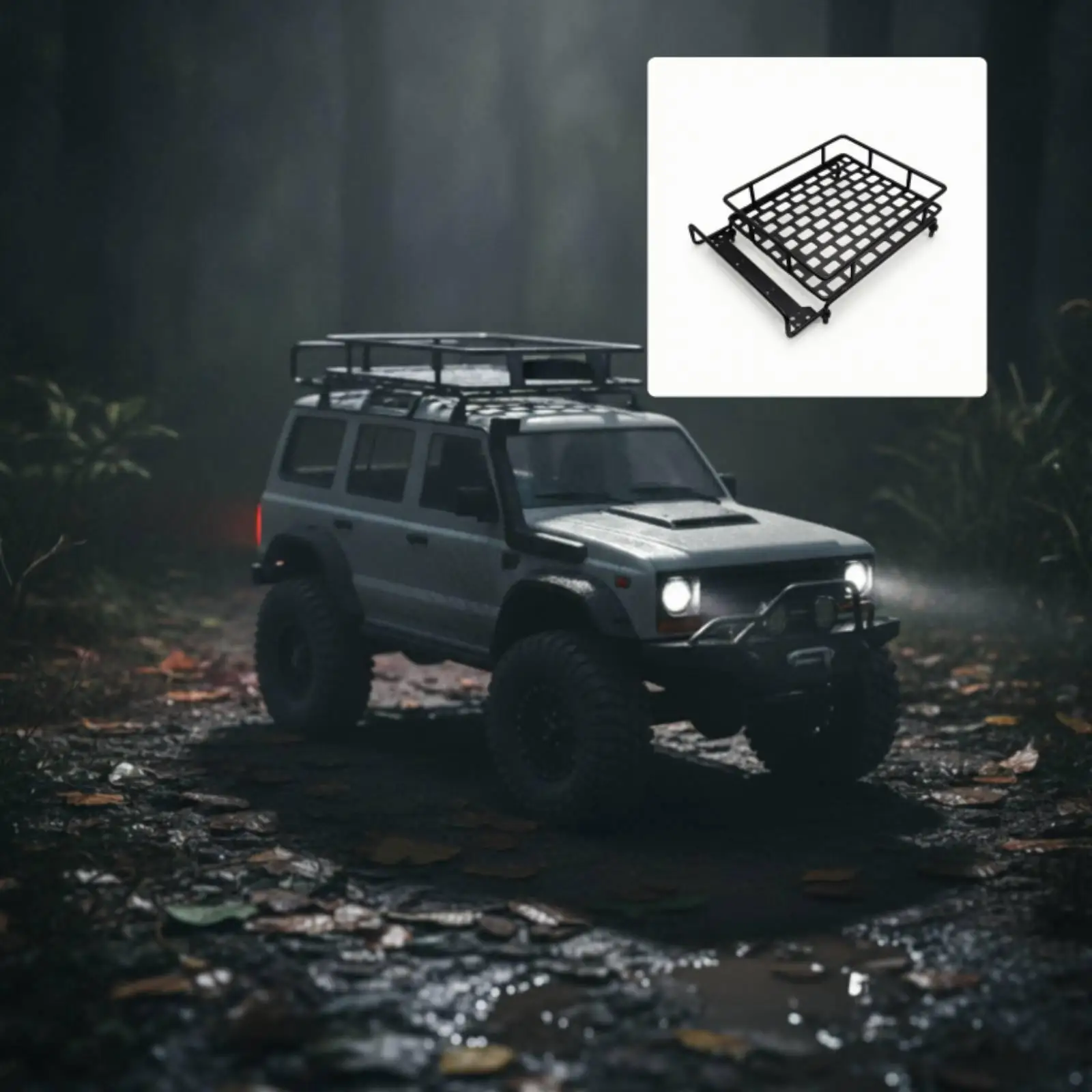 Alloy Roof Rack for RC Crawler Vehicle Metal Cargo Basket Raised Edge Design Scale Model Truck Accessory