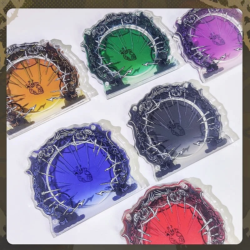 Thorn Lock Heart Acrylic Badge Display Brick for 58/65/75mm Pins, Gothic Storage Frame for Anime Kpop Collectibles Desk Decor