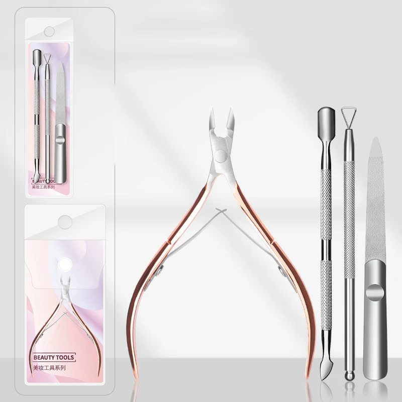 Manicure Set Tool Cuticle Skin Scissors Steel Push Dead Leather Fork Nail Clipper Cleaning Nails Remover Pusher Pedicure Product