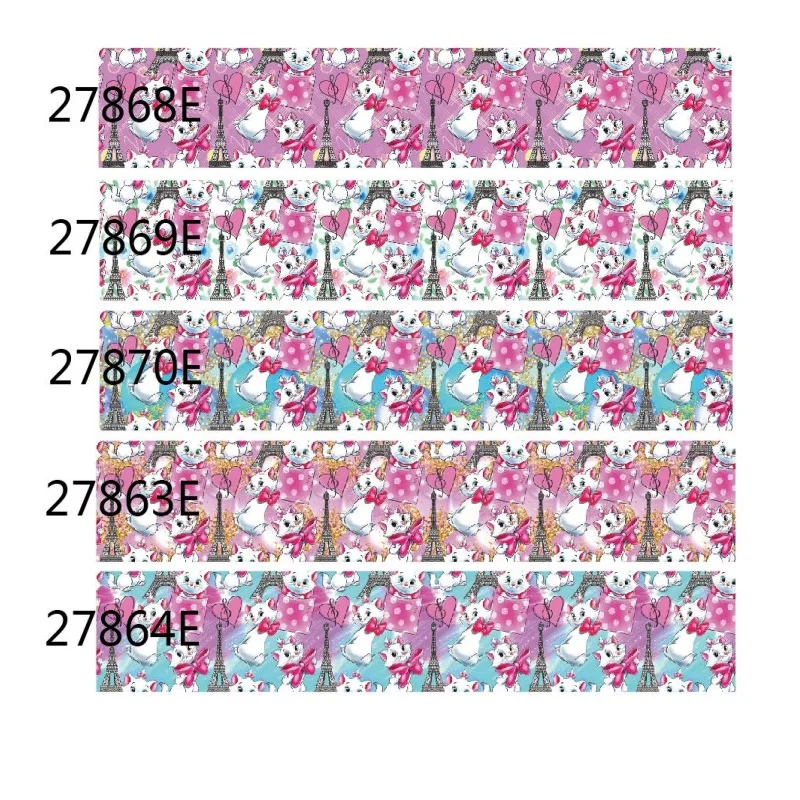 5Yards Disney Marie Cat Grosgrain Ribbon The Aristocats Print 38mm for Hairbows Crafts Sewing Accessories