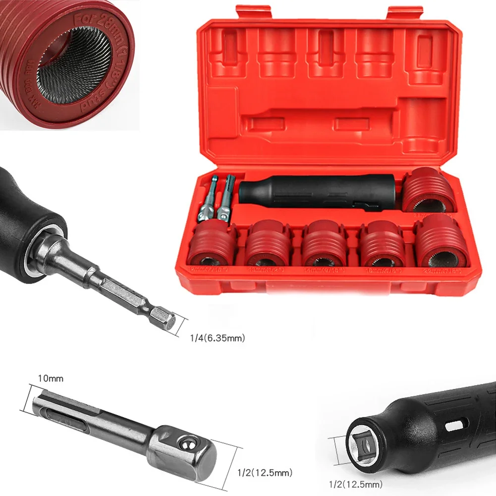 

9PCS Car Wheel Stud Cleaner Brushes Screw Nuts Rust Removal Cleaning Brush 12-28mm Bolt Derusting Wheel Hub With Box Hand Tools