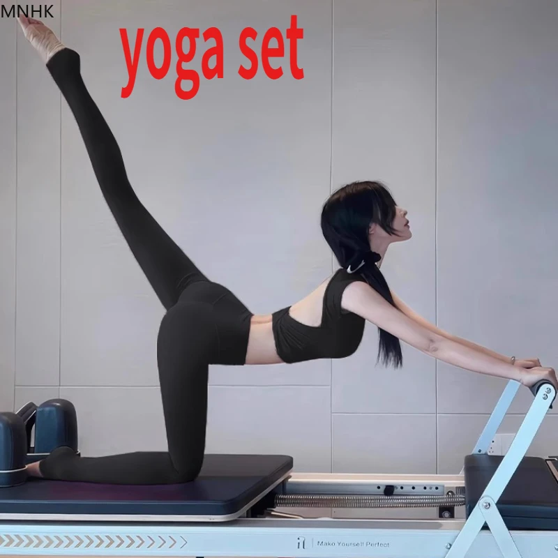 

2 Piece Yoga Clothes Women's Tracksuit Athletic Wear Pilates Fitness Suit Gym Workout Push Up Clothes Sports Bra Leggings Suit
