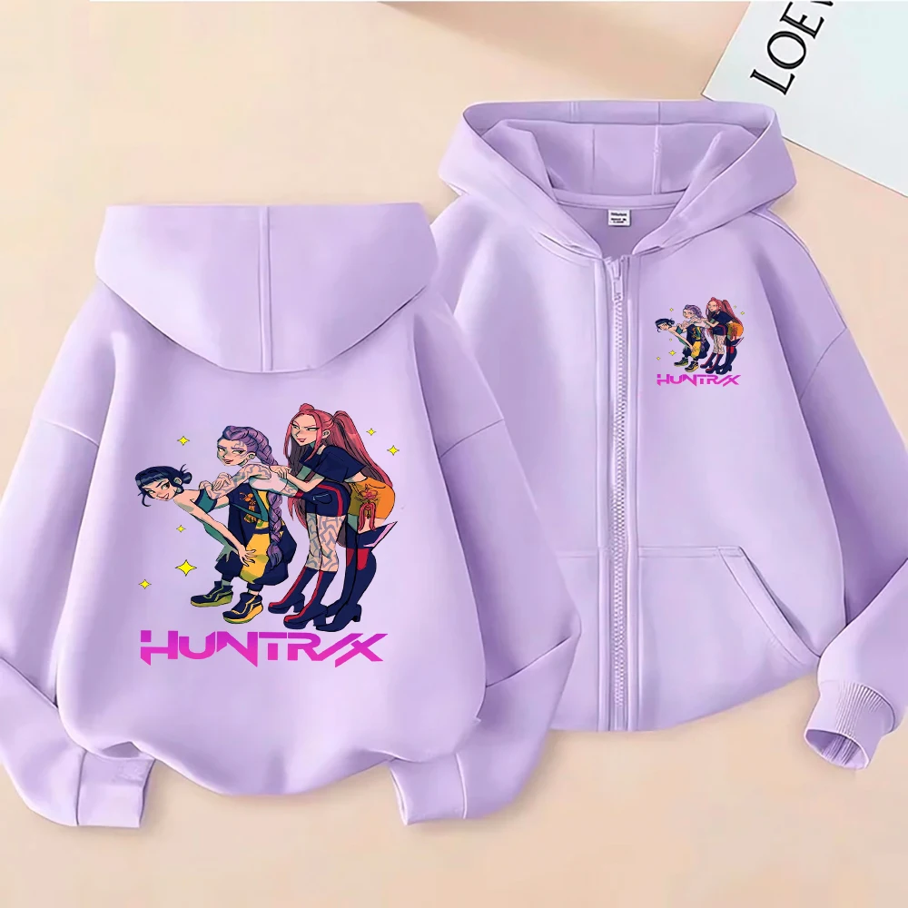

HUNTRX аниме Girl Group графическая толстовка на молнии уличная модная повседневная толстовка с длинными рукавами для женщин и молодежи