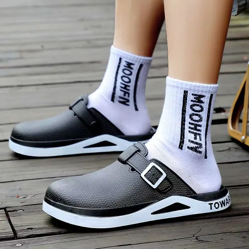 

Men's Summer Baotou Half Slippers Injection Molding Soft Sole Non Slip Lightweight Waterproof Outdoor Beach Slippers Sandals