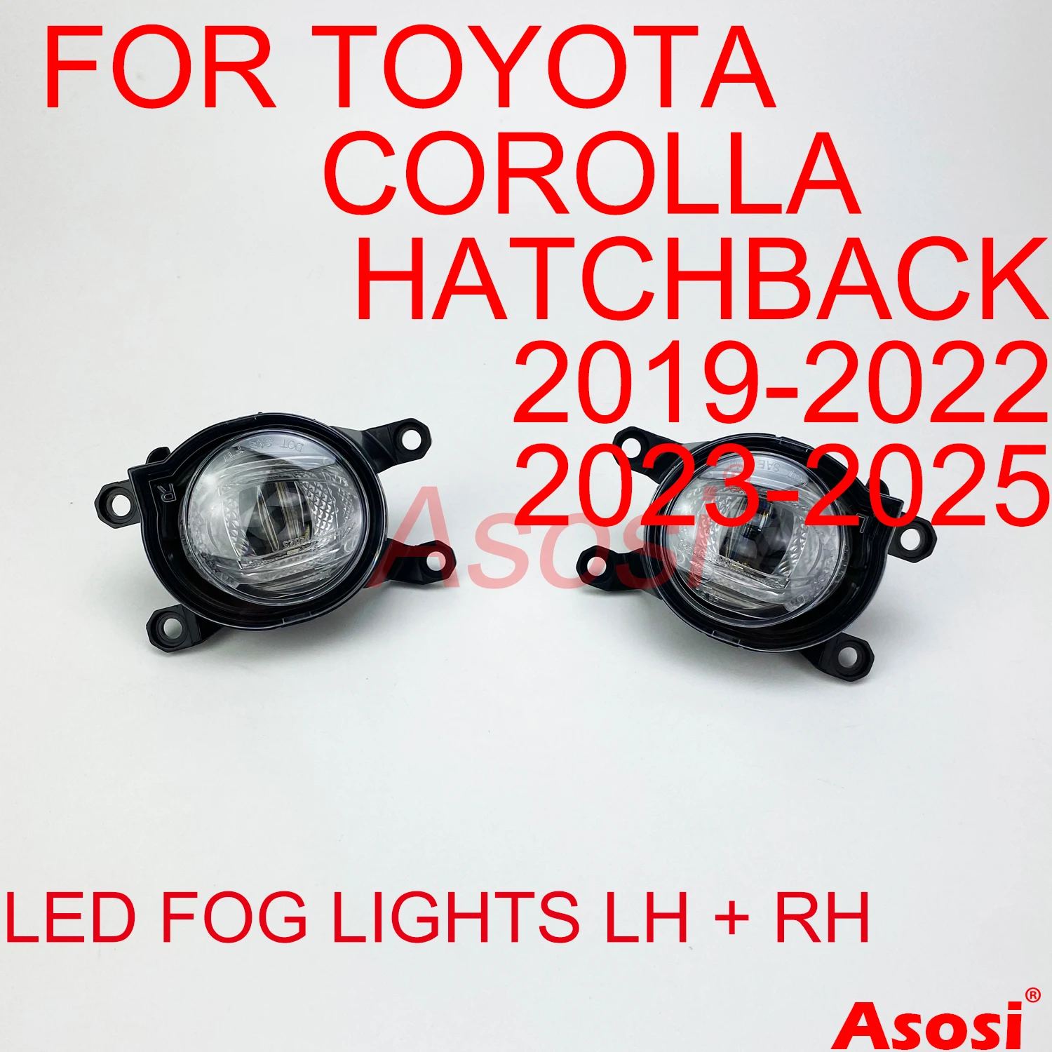 

LED Fog Lights Driving Lamps For Toyota Corolla Hatchback 2019-2022/2023-2025 Passenger+Driver Side Clear Lens White Light