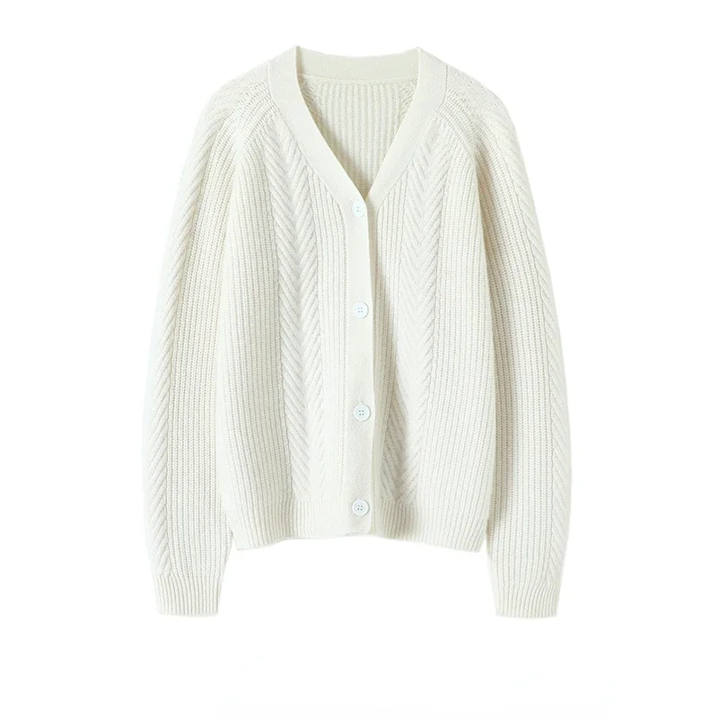 

Knitted Cardigan 100% Cashmere Winter Warm Sweater Women New Classic Latest Fashion for Women Clothes Single Breasted