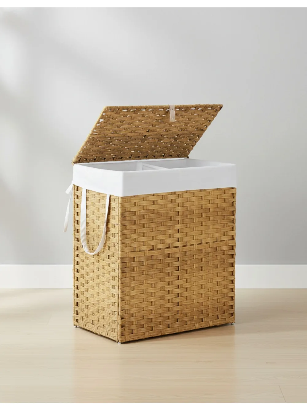 

Large 110L Foldable Laundry Basket with Lid, Machine-Washable Liner, Odor Control & Steel Frame - Perfect for Families