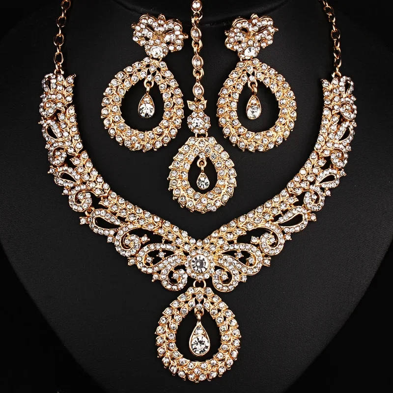 Indian Jewelry Sets for Women Accessories Thailand Thai Necklace Earrings Wedding Jewellry Bridal Decoration Belly Dance