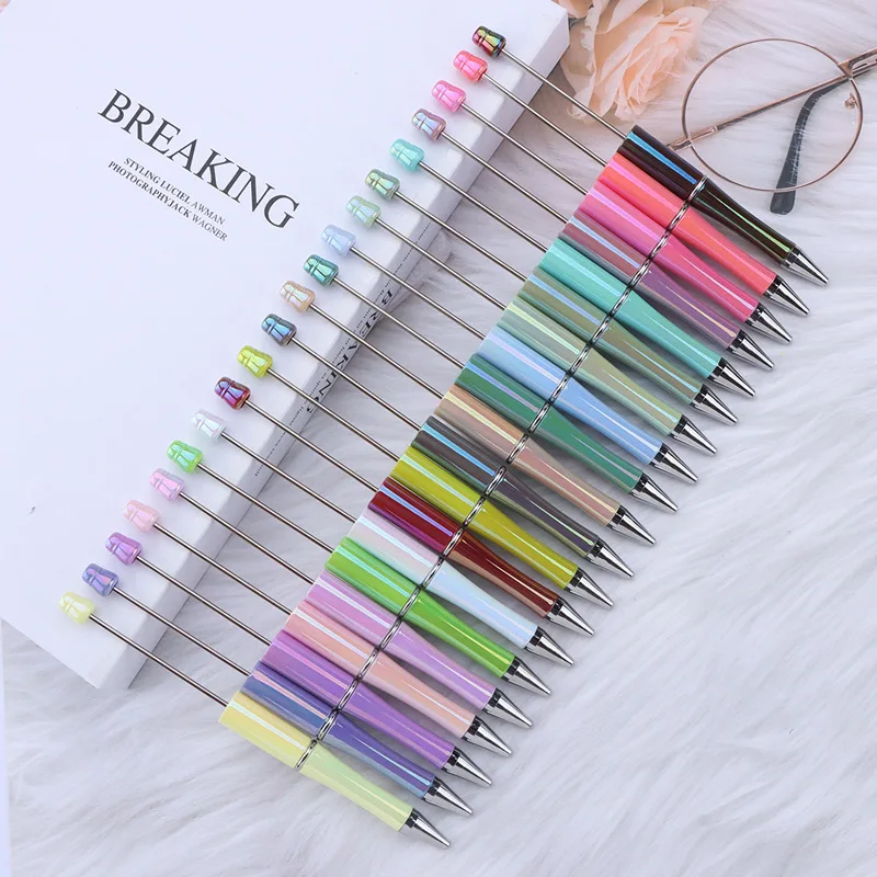 Imagem -05 - Colorido Gradiente Frisado Pen Galvanizado Rod Faça Você Mesmo Bola Canetas Papelaria Japonesa Papelaria Kawaii uv 100 Pcs