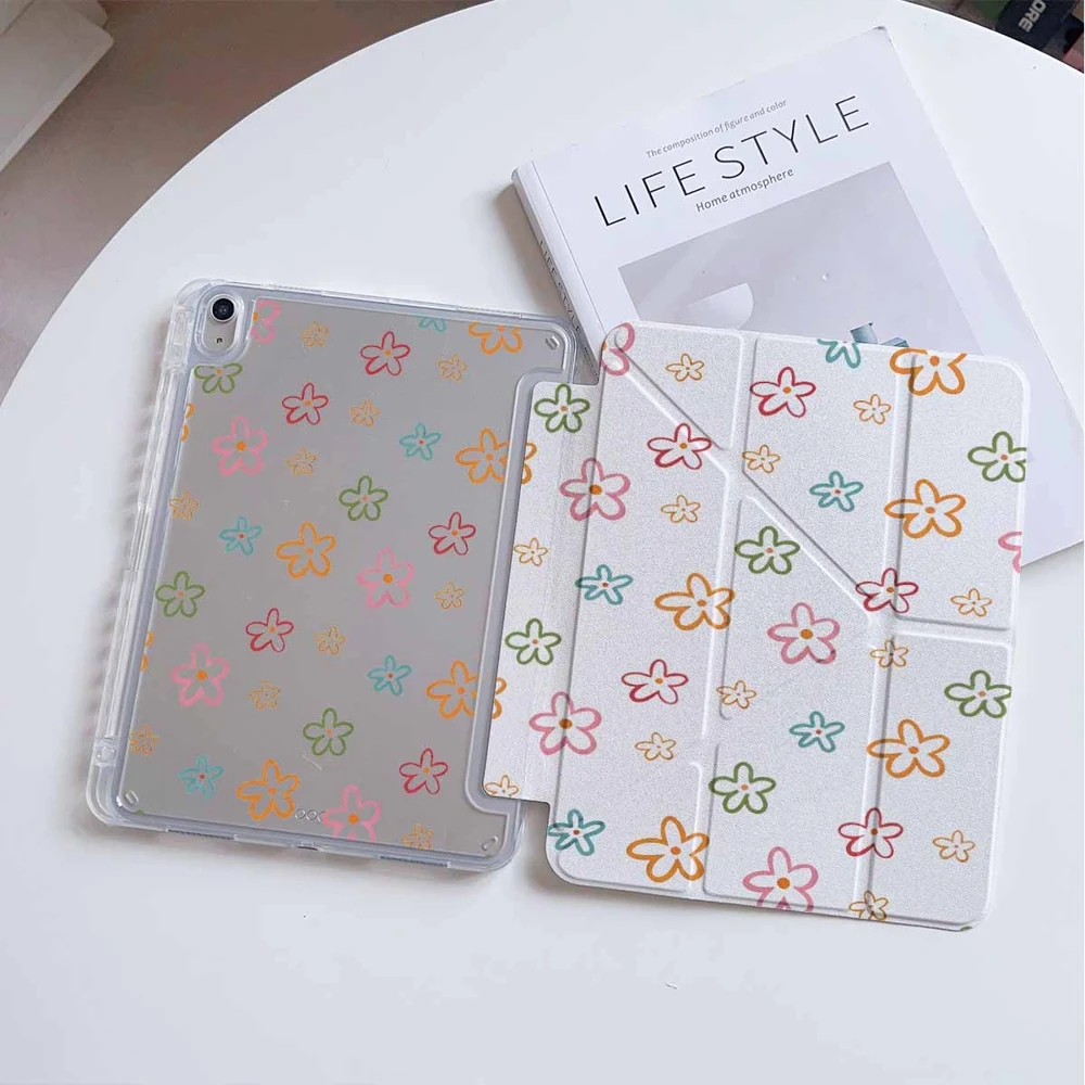 Colorful Flowers For Samsung Galaxy Tab A8 A9 A11 S6 S7 S8 S9 S10 FE Plus Lite Protective With Pen Slot Tablet Case
