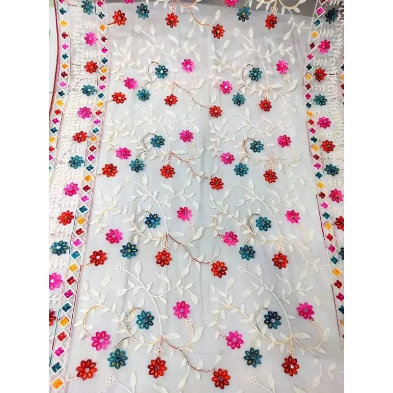 Women Heavy White Colour Net Embroidered Fancy Dupatta for Women