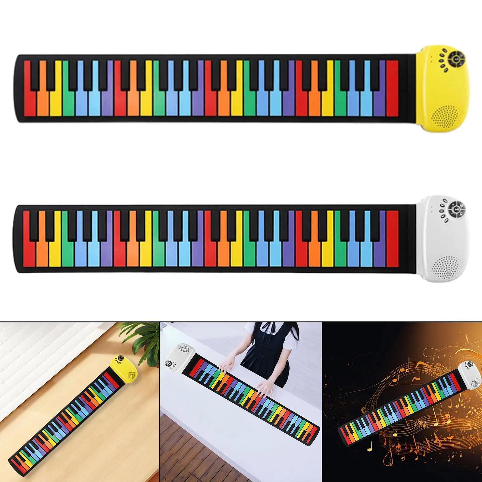 Piano enrollable de 49 teclas, instrumentos musicales, Piano de viaje, Piano plegable eléctrico Digital portátil para niños, principiantes y adultos